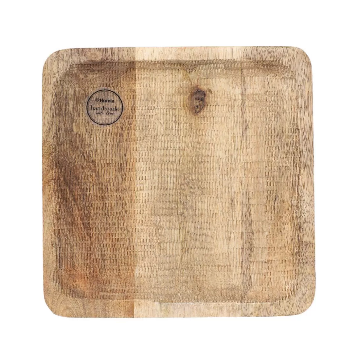 HOMLA Sottopentola Abbou in Legno Naturale - Base Quadrata 20x20 cm per Cucina Moderna, Realizzata a Mano con Design Elegante