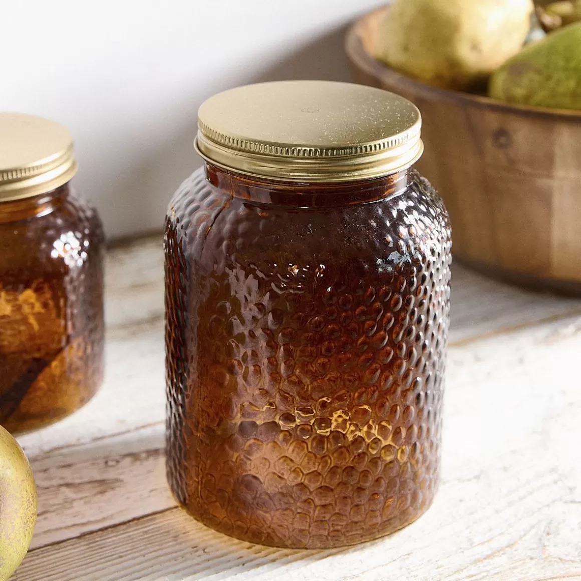 HOMLA Contenitore Alara in Acciaio con Finitura Martellata - Design Robusto da 1 Litro per Uso Intensivo, Formato Grande per Cucina Professionale