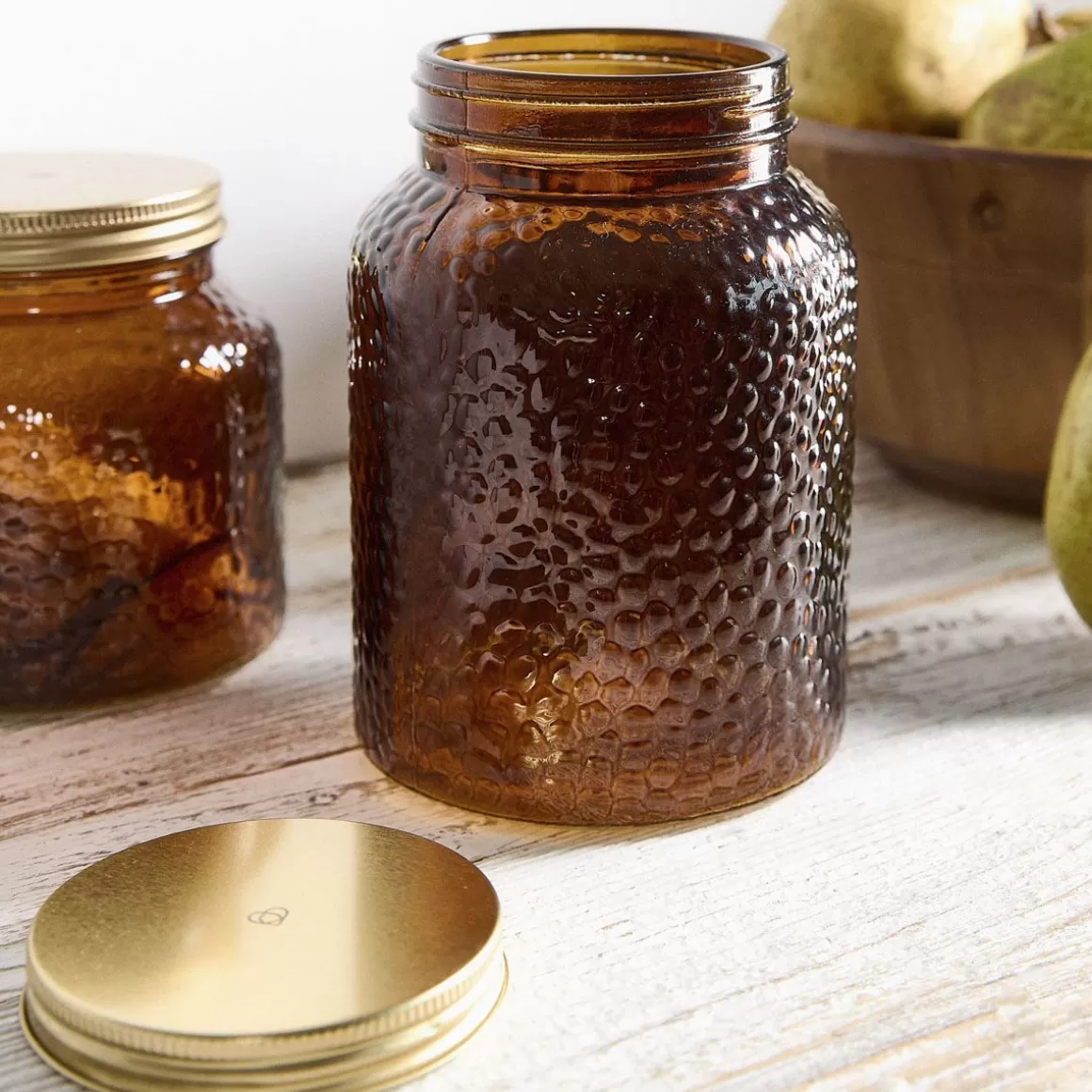 HOMLA Contenitore Alara in Acciaio con Finitura Martellata - Design Robusto da 1 Litro per Uso Intensivo, Formato Grande per Cucina Professionale