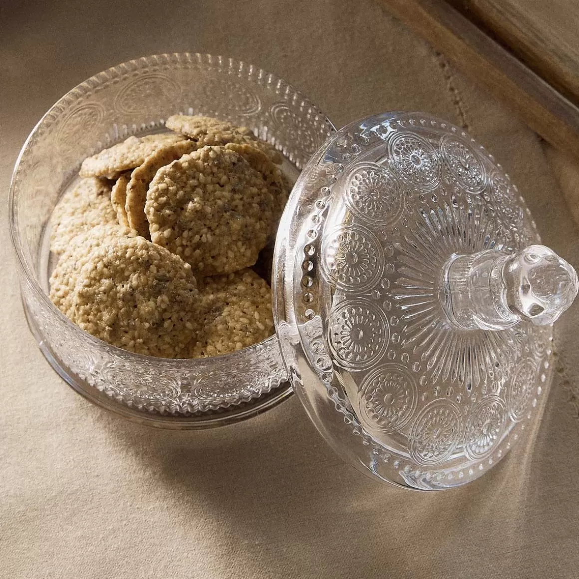 HOMLA – Contenitore Elegante a Forma di Barile in Vetro con Coperchio Ermetico, 13x9,5 cm