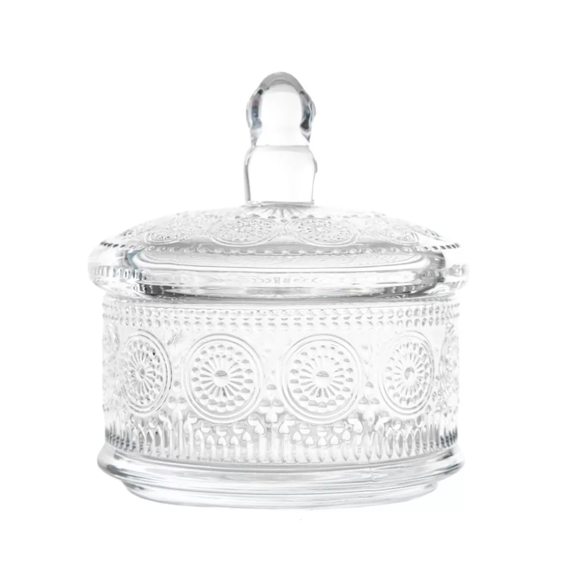 HOMLA – Contenitore Elegante a Forma di Barile in Vetro con Coperchio Ermetico, 13x9,5 cm