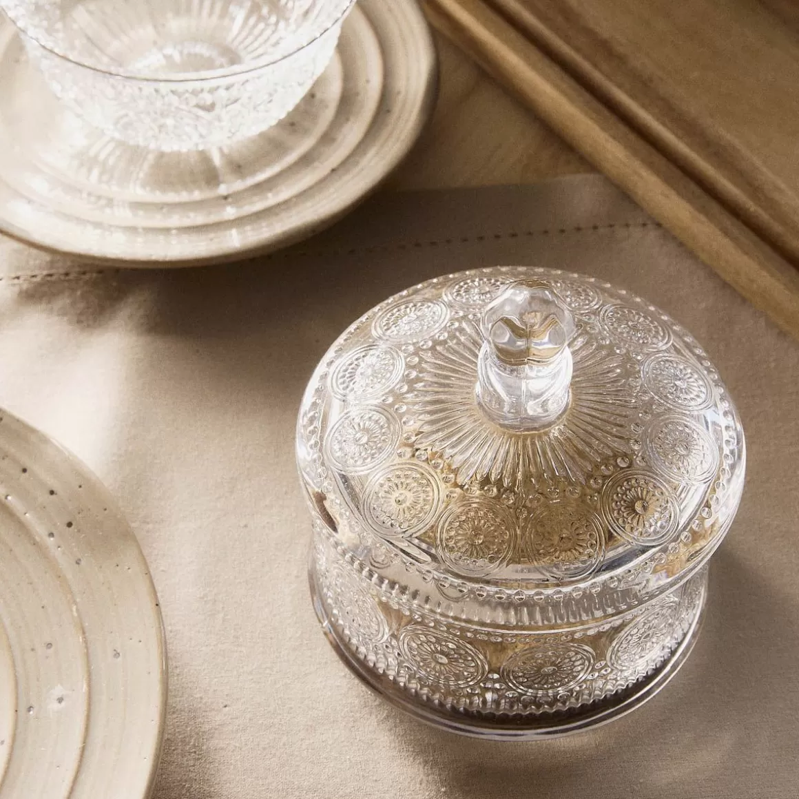 HOMLA – Contenitore Elegante a Forma di Barile in Vetro con Coperchio Ermetico, 13x9,5 cm