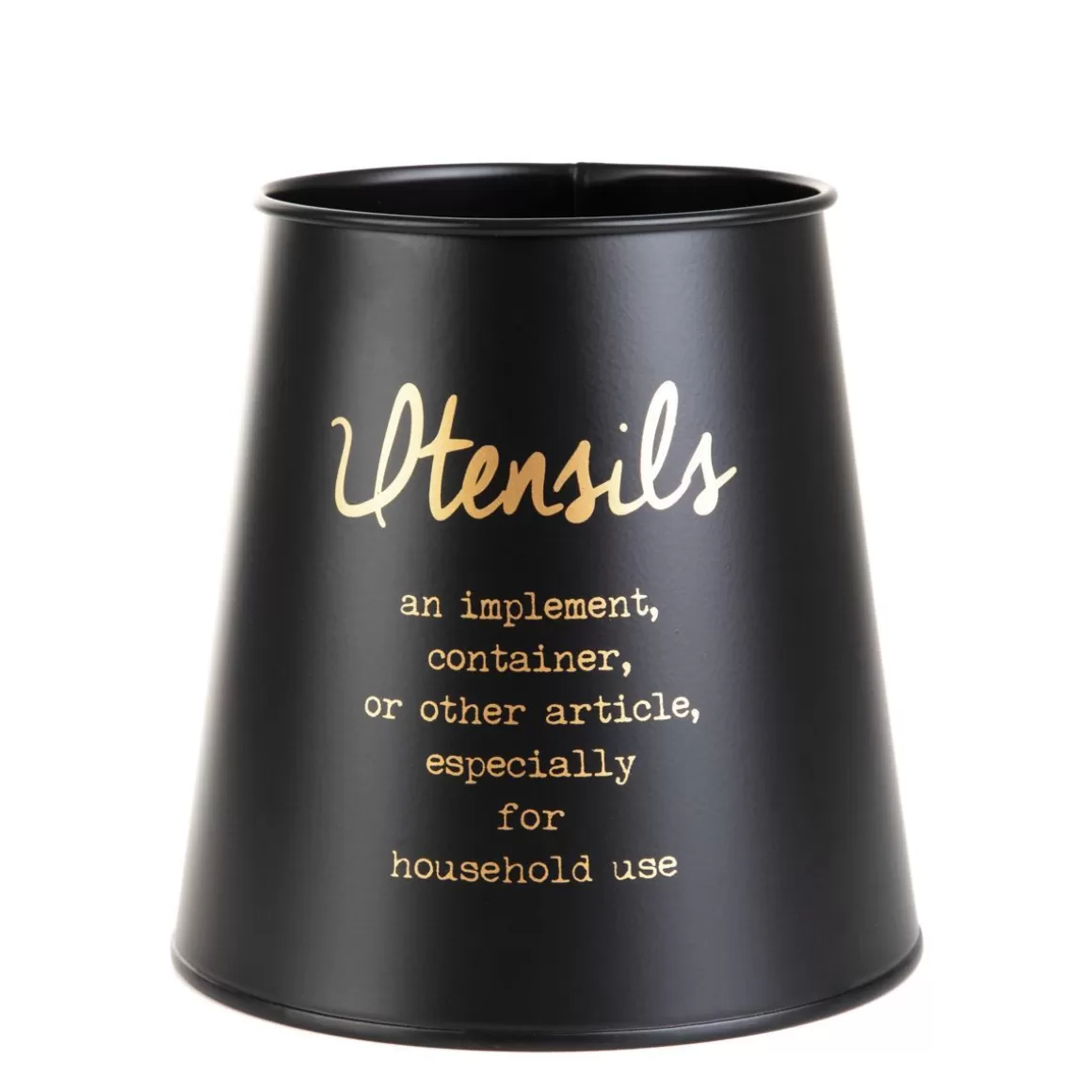 HOMLA Portaposate Elegante Escille - Contenitore Organizzatore per Cucina, Nero Opaco 14x14 cm