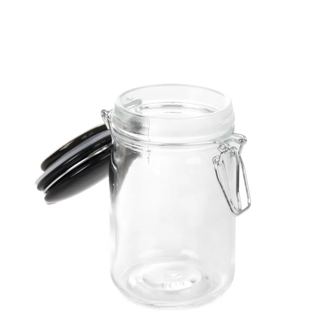 HOMLA Contenitore Ermetico per Alimenti in Plastica Nera con Coperchio - Capacità 220 ml, Design Compatto per Conservazione Fresca

（：，
