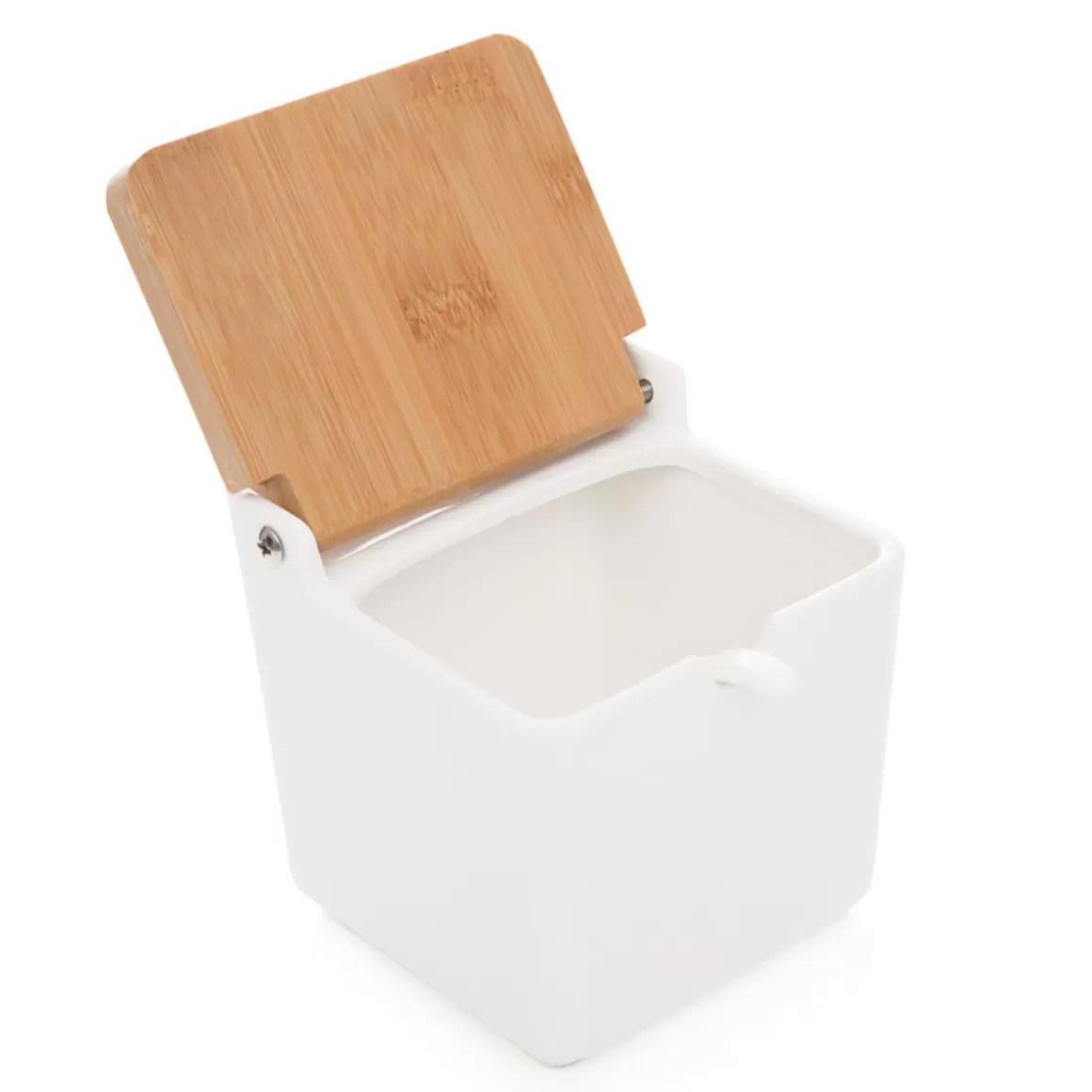 HOMLA Set Porcellana Elegante con Tazza da Caffè e Cucchiaiino - Scatola Portaoggetti 10 cm Lato