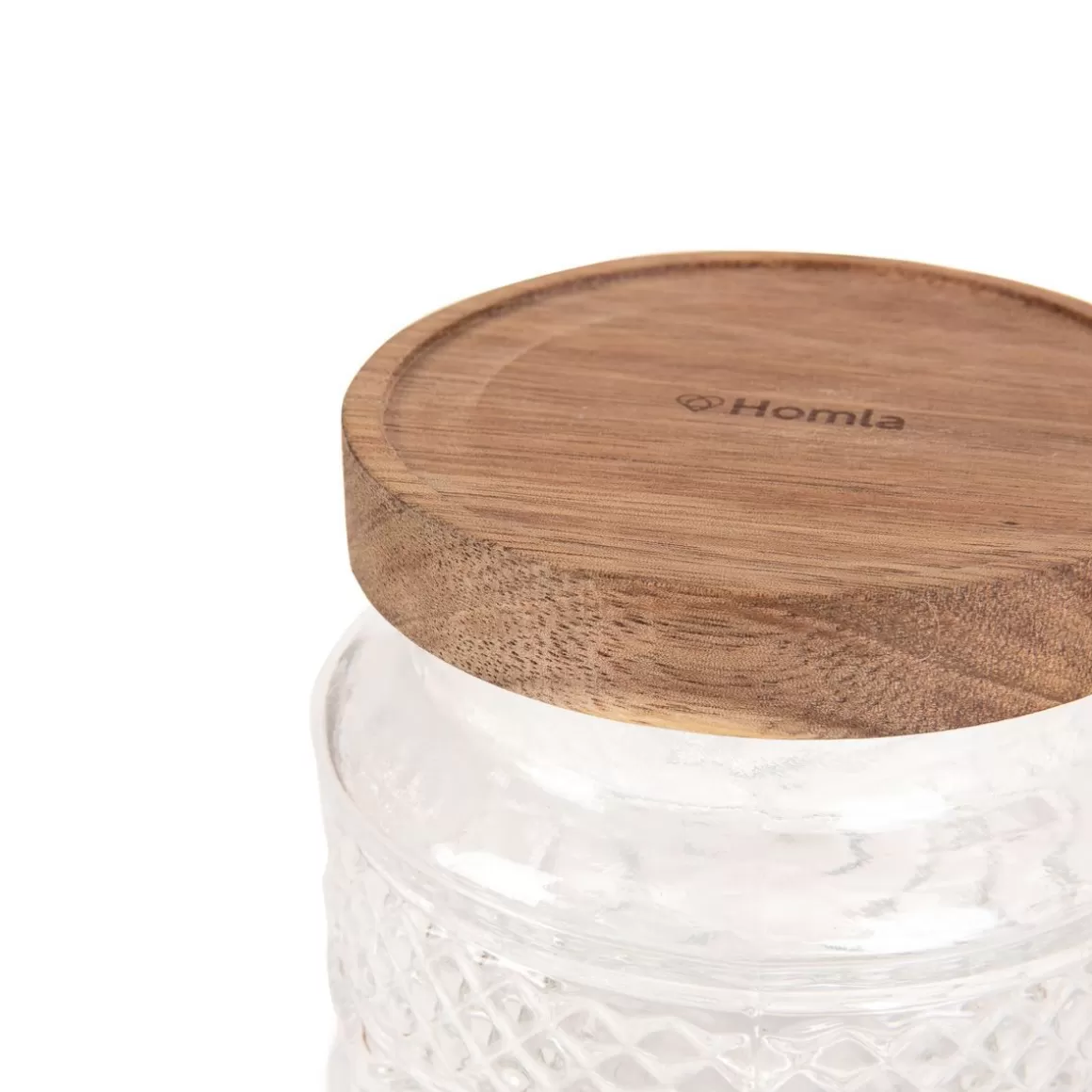 HOMLA Contenitore Moderno Moladri con Coperchio in Legno d'Acacia - Design Naturale da 600 ml per Cucina