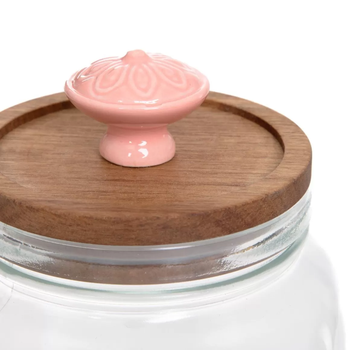 Nobu - Contenitore con Sfera Rosa Decorativa, Capacità 0,75 Litri per Casa Chic