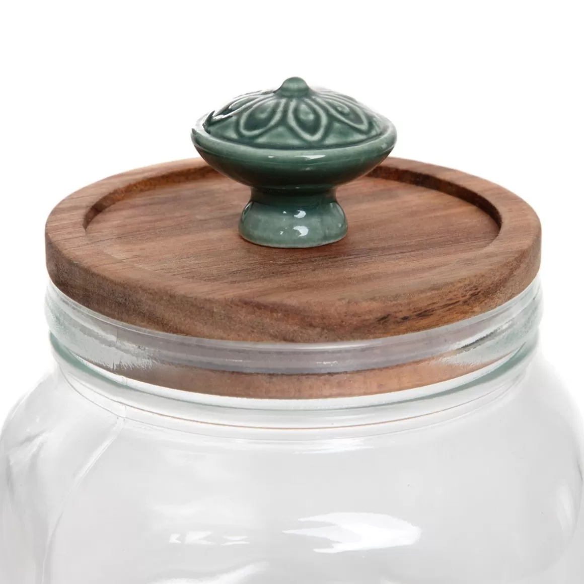 HOMLA Portaoggetti Nobu Z con Sfera Verde Decorativa - Contenitore Elegante da 750 ml per la Casa

，