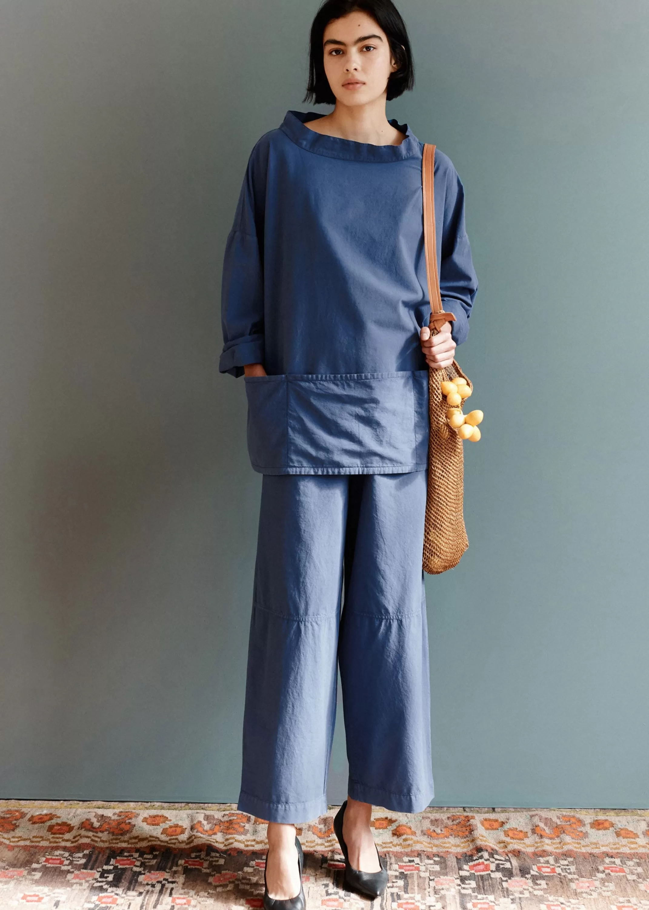 Maglia Popover Donna in Tonalità Indaco - Design CARAMEL con Taglio Confortevole