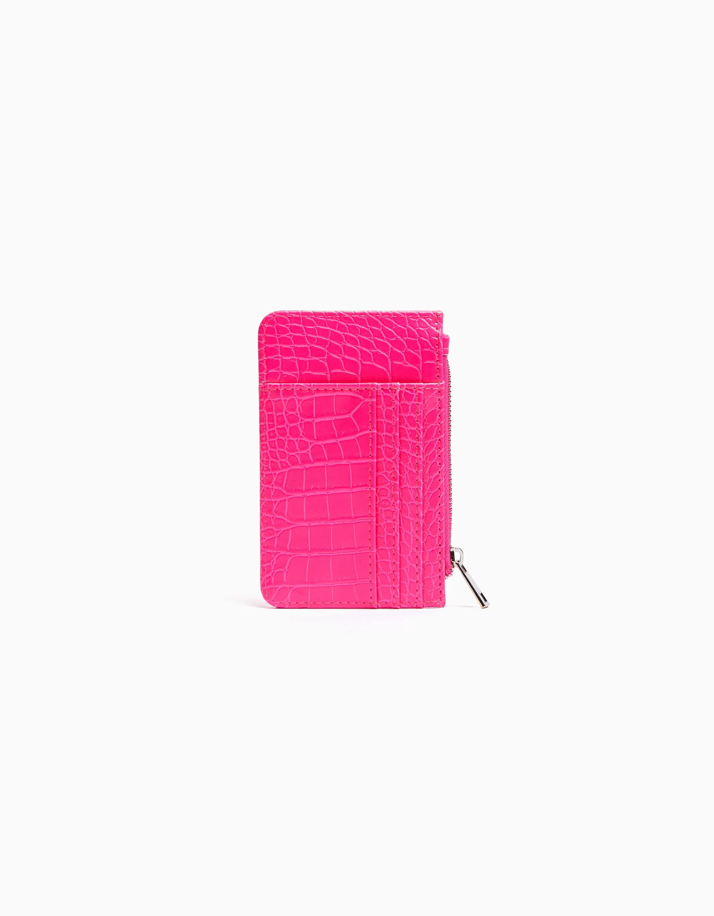 Portafoglio card minimal con targhetta in stile animale stampato, tonalità azzurro chiaro - Bershka