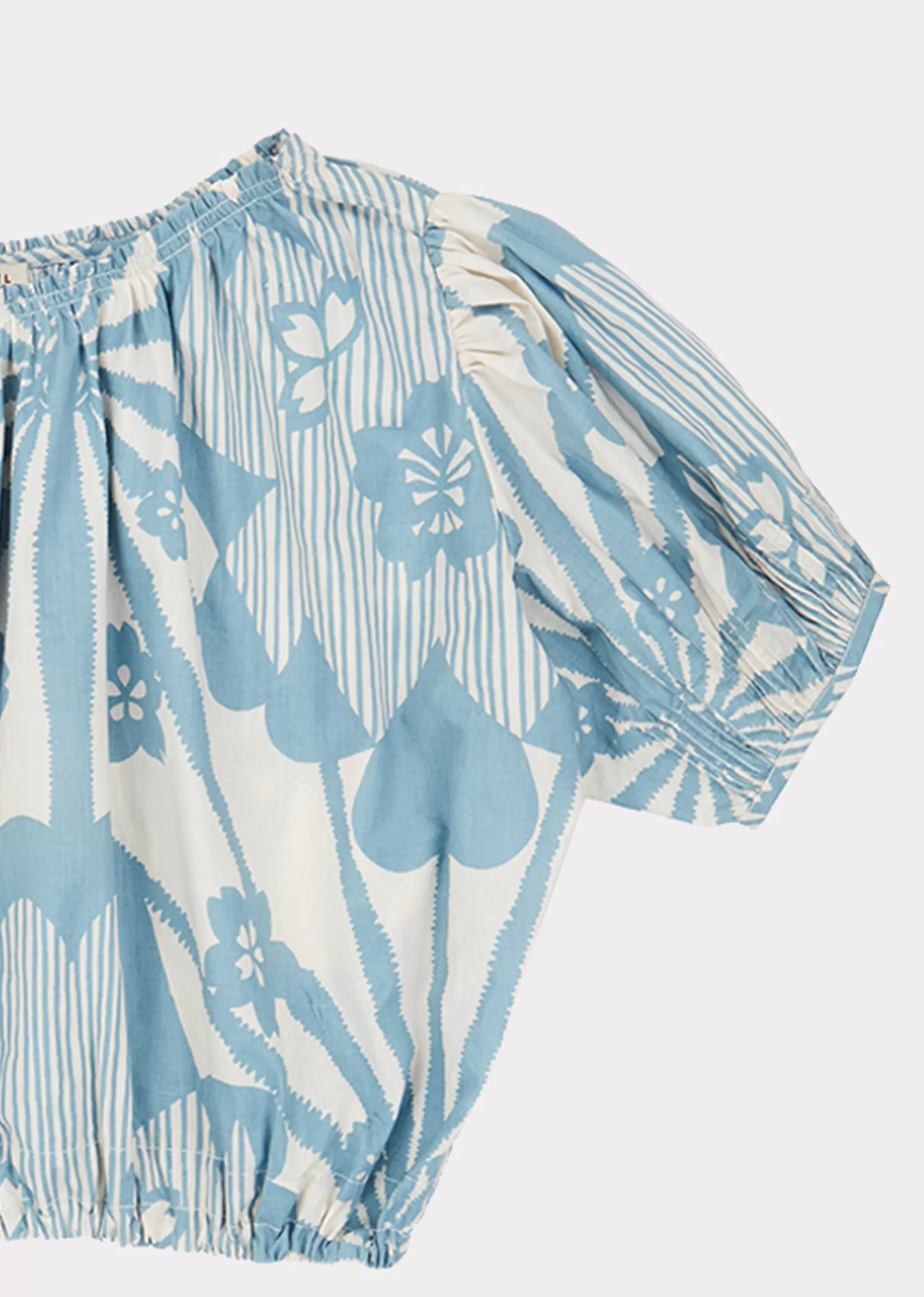 CARAMEL Queenspark - Camicia Elegante con Stampa Floreale Azzurra, Stile Primaverile per Donna