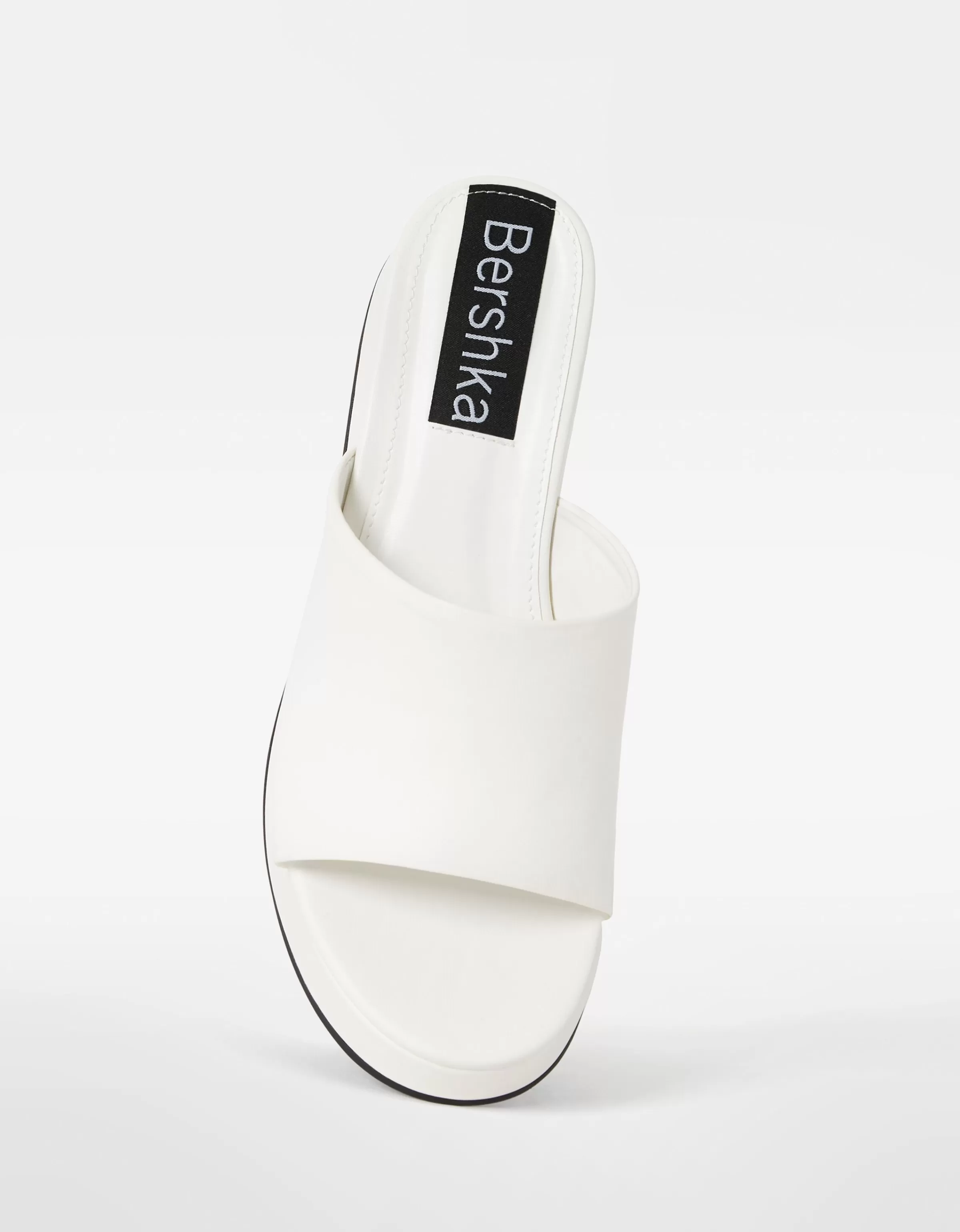 BERSHKA Sandali Plateau Estivi in Tinta Unica Bianco Puro