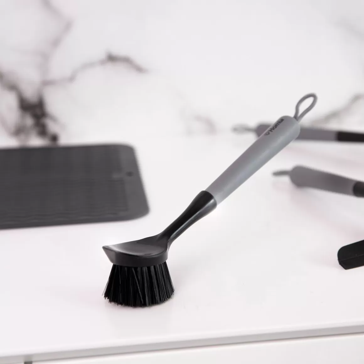 HOMLA Spazzola Pulizia Senza Sforzo - Design Ergonomico Grigio, 28 cm Pratica