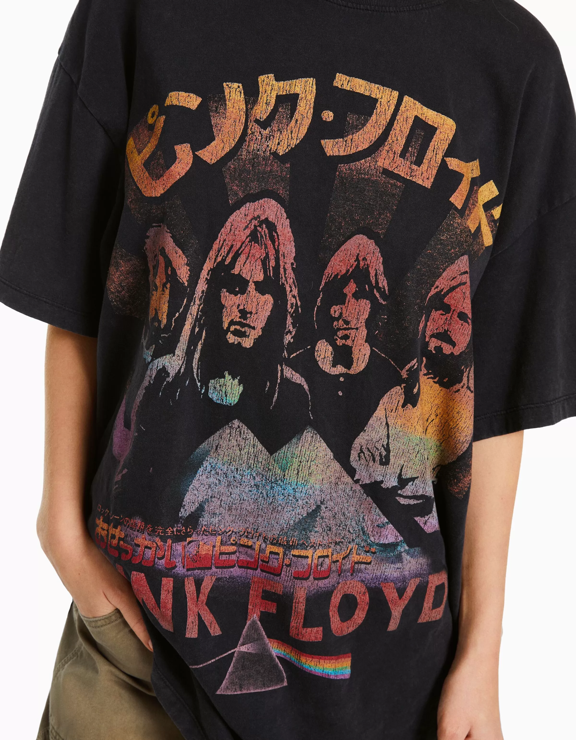 Maglietta Uomo a Maniche Corte con Stampa Iconica Pink Floyd - Nero Intenso | Bershka