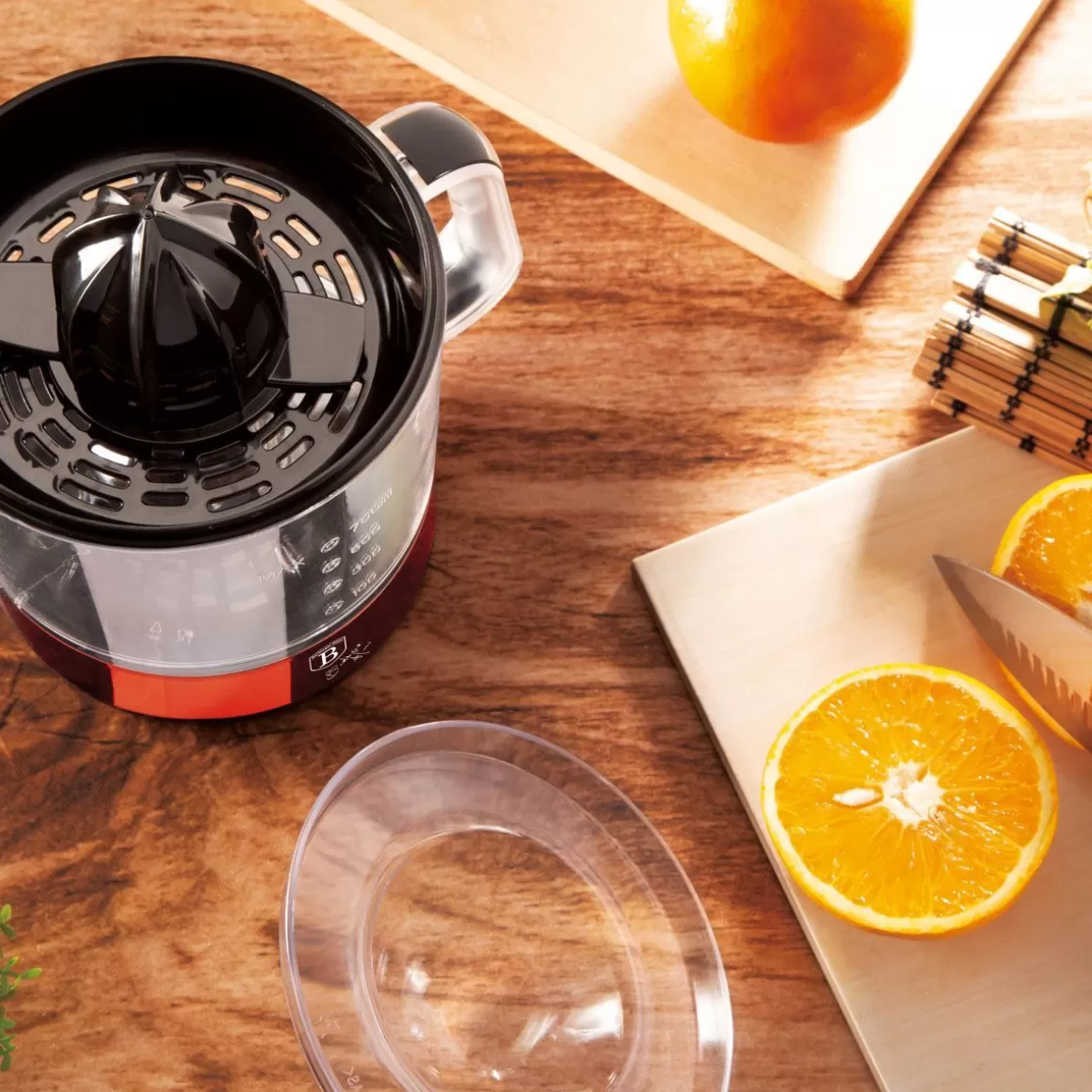 BERLINGER HAUS Spremiagrumi Elettrico 40W - Design Moderno in Colore Borgogna, Capacità 700ml per Succhi Freschi e Naturali