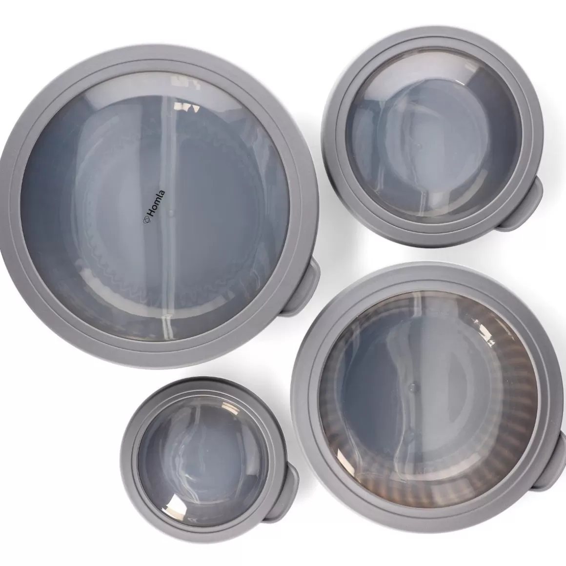 HOMLA Kit Cucina Pratica: 4 Ciotole con Coperchi Multiuso per Conservazione e Preparazioni, Set Completo Ideale per ogni Necessità