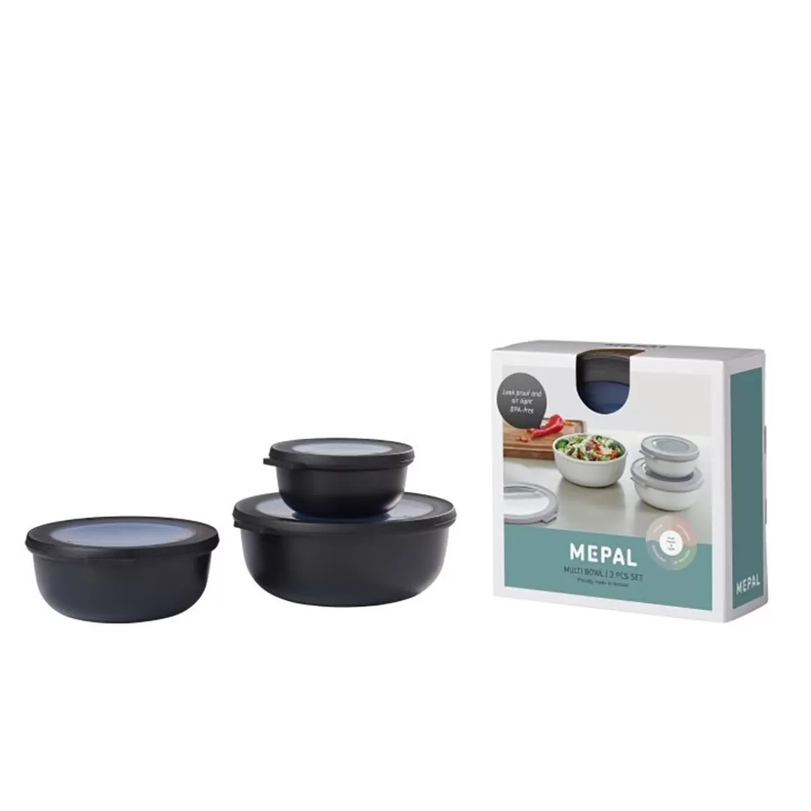 MEPAL Set 3 Ciotole Multifunzionali Cirqula - Capacità 0.35L, 0.75L, 1.25L per Cucina Moderna