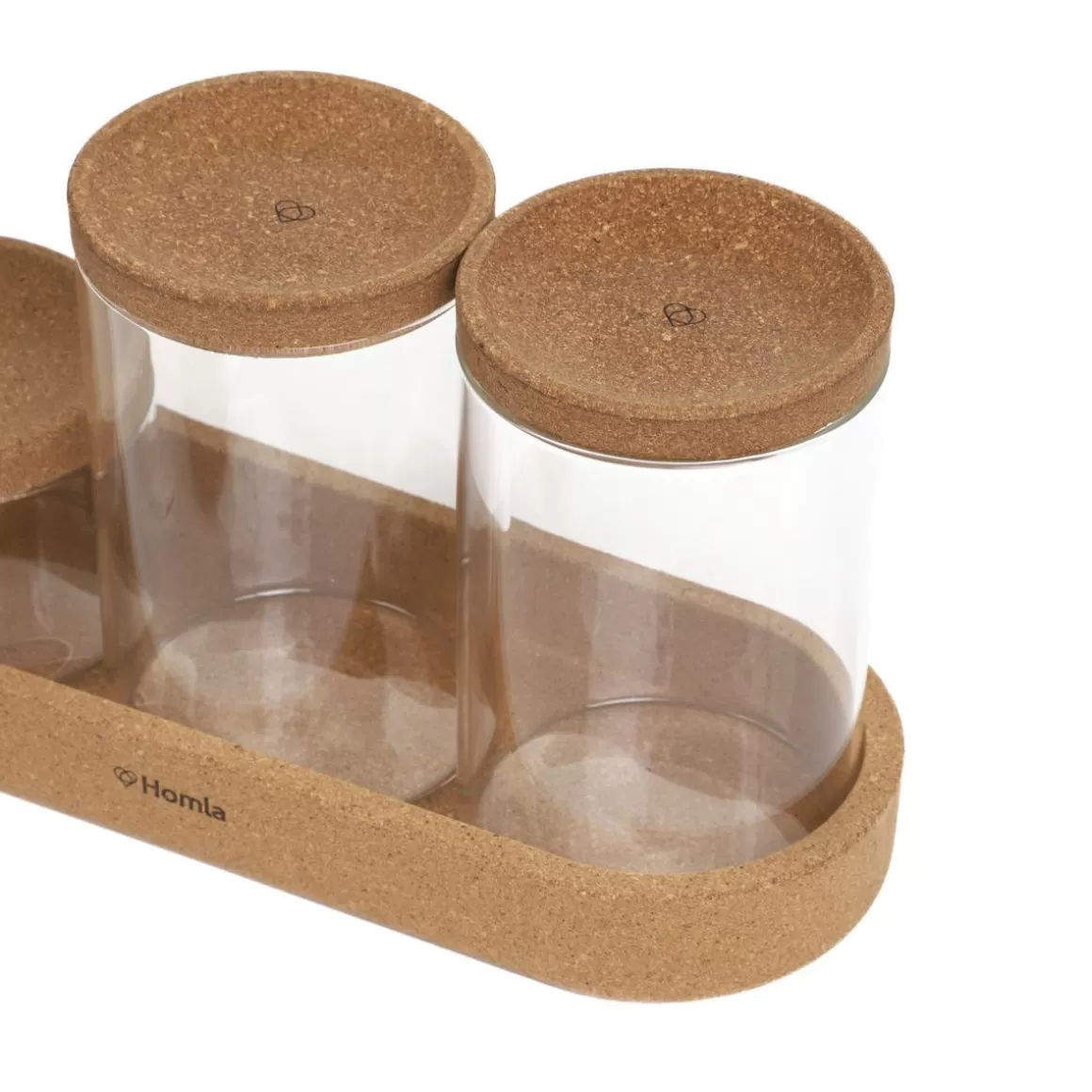 HOMLA Set 4 Contenitori Ermetici con Coperchi - Soluzione Compatta per Conservare Alimenti e Organizzare la Dispensa