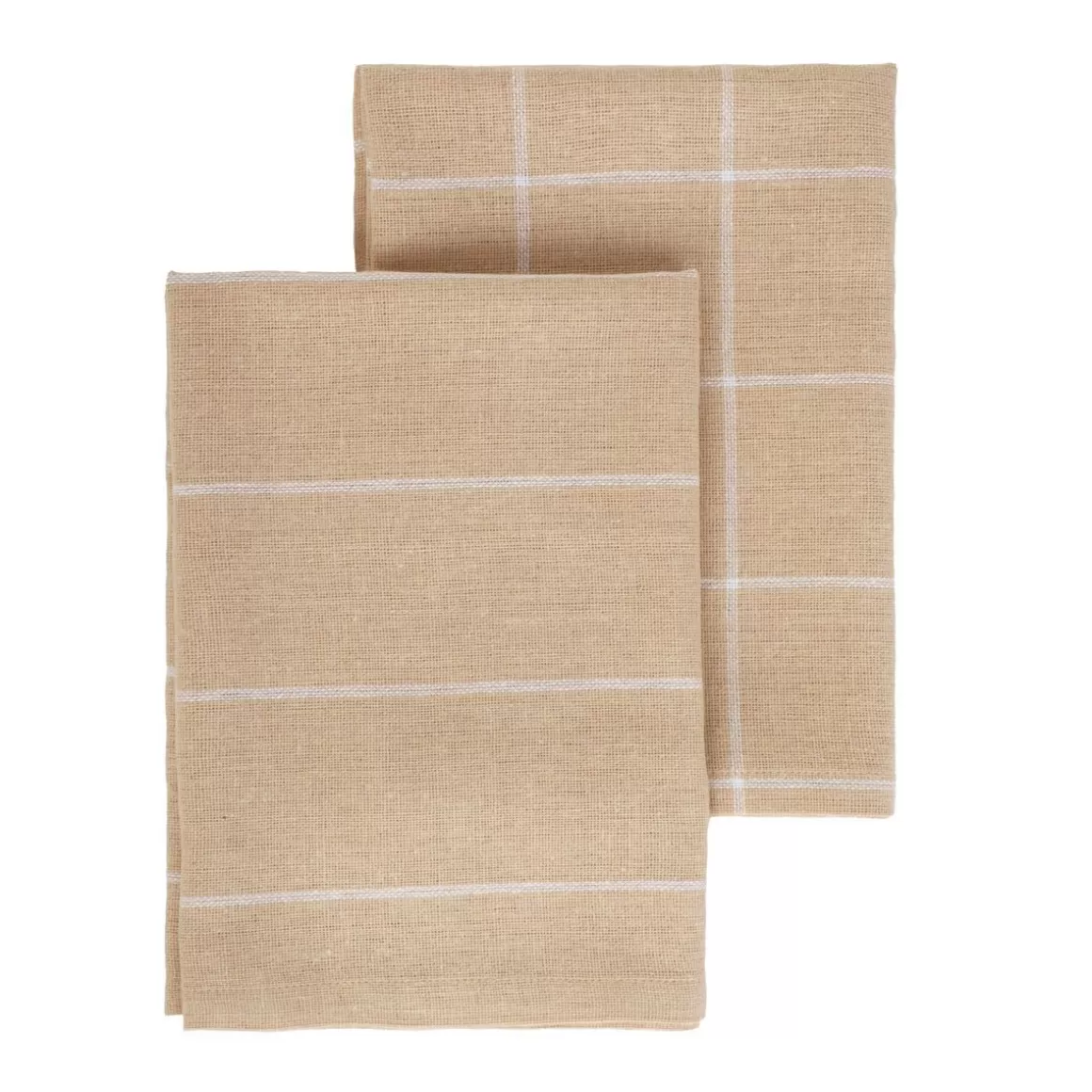 HOMLA Kit Cucina Morgan in Tonalità Beige - Strofinacci Assorbenti 2 Pezzi 45x65 cm, Set Pratico per Casa e Cucina con Tessuto Ultraresistente