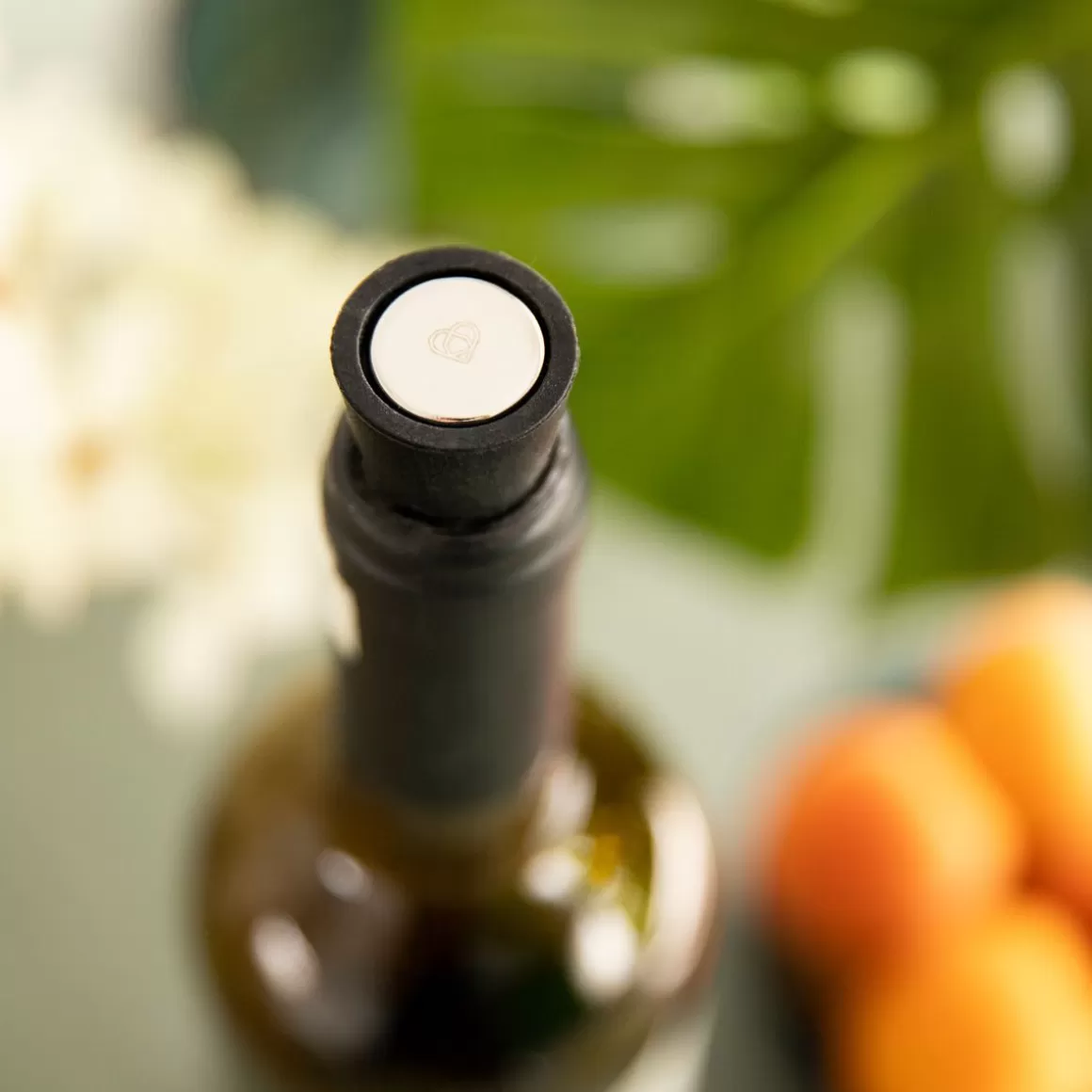 HOMLA Tappi per Vino in Silicone Alimentare - 2 Pezzi, 6 cm, Nero Elegante per Conservazione Ottimale