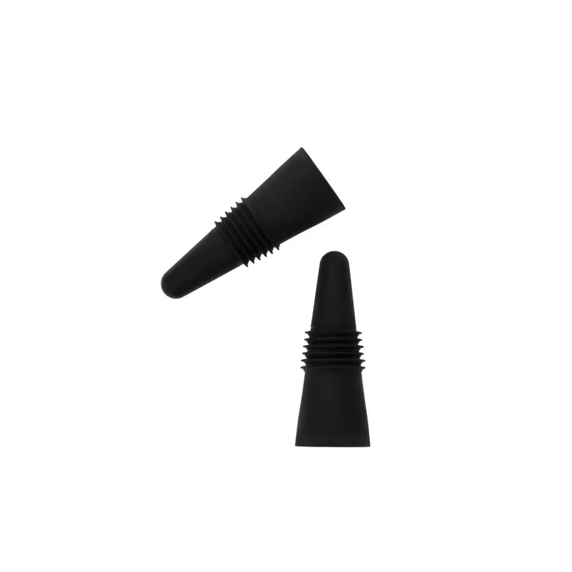 HOMLA Tappi per Vino in Silicone Alimentare - 2 Pezzi, 6 cm, Nero Elegante per Conservazione Ottimale