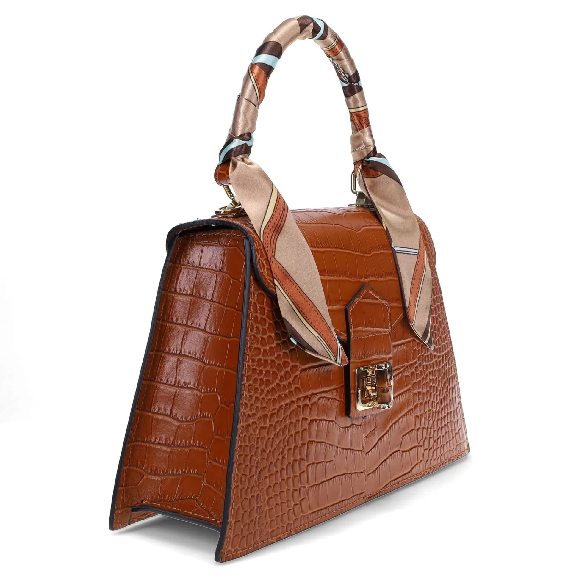 Ron White Dominique - Borsa Elegante a Tracolla in Pelle Verniciata con Chiusura Magnetica, Nero Classico per Occasioni Speciali