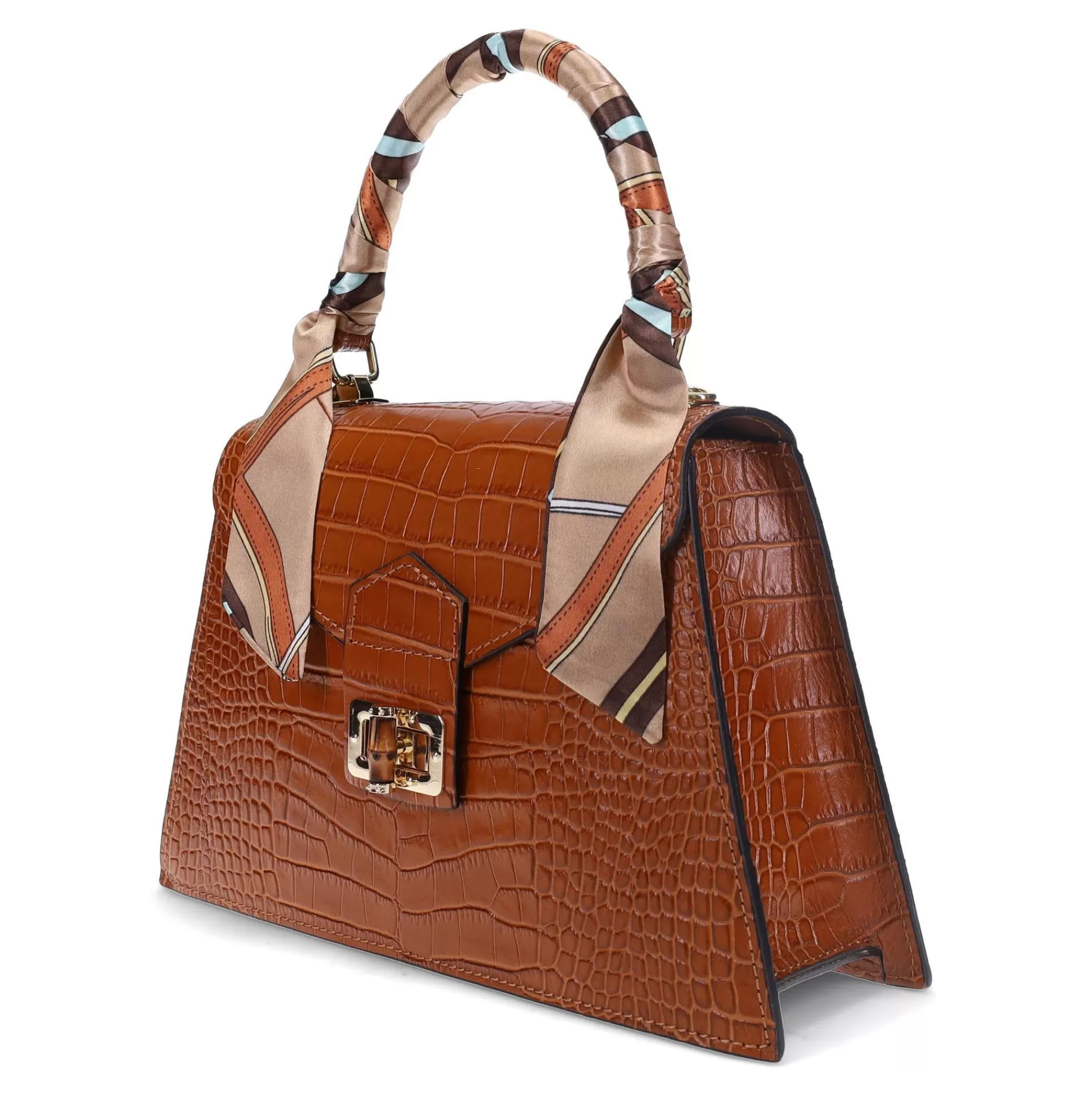 Ron White Dominique - Borsa Elegante a Tracolla in Pelle Verniciata con Chiusura Magnetica, Nero Classico per Occasioni Speciali