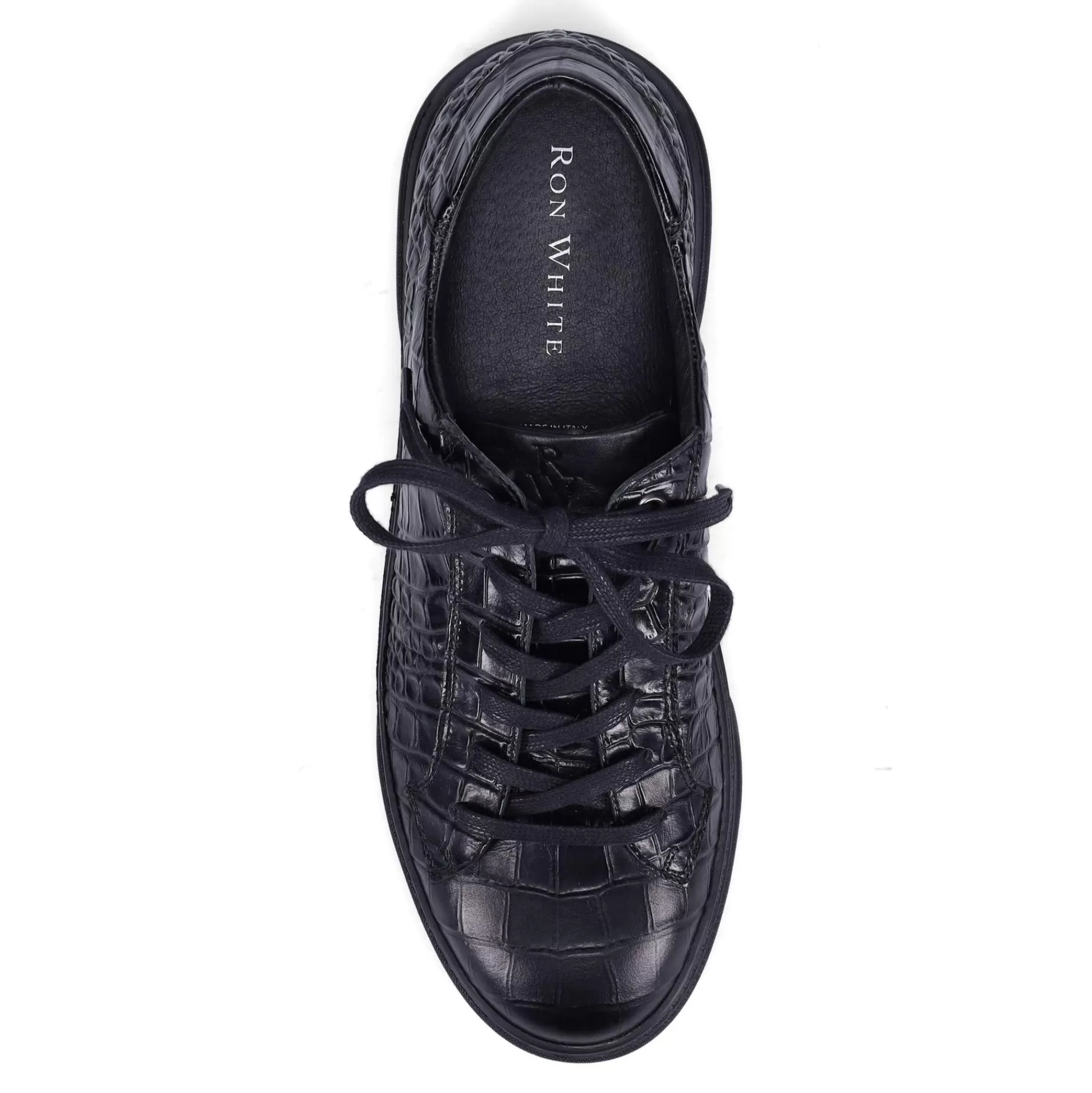 Scarpe da Ginnastica Eleganti Donna Ron White - Modello Mathew con Design in Pelle Effetto Coccodrillo