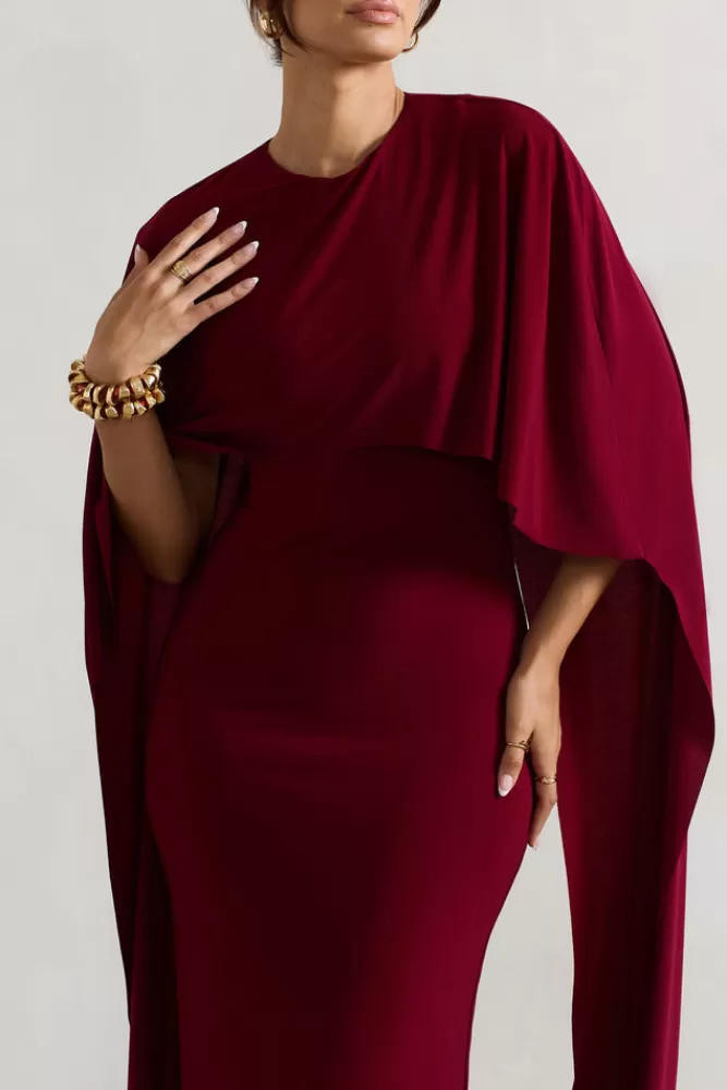 Vestito Longuissimo Padma con Drappeggio e Maniche a Svolo - London Club L | Tonalità Mora in Offerta Autunnale