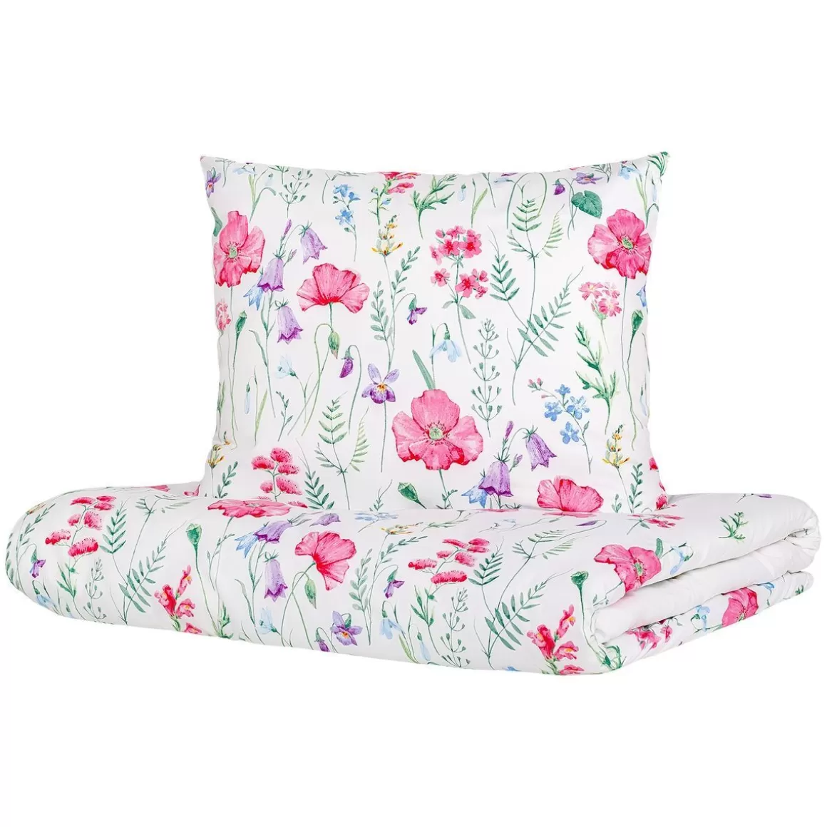 Lenzuola HOMLA Perhonen in Microfibra con Motivo Floreale - Set Completo 140x200 cm + Federa 70x80 cm