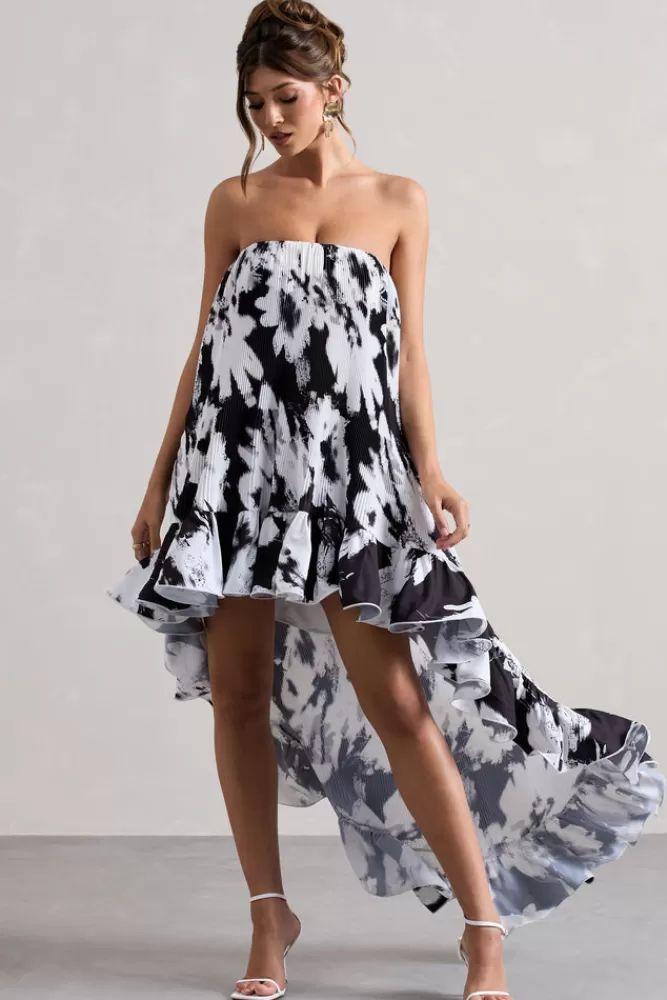 Vestito Elegante Bandeau in Chiffon Floreale Monocromatico - Svasato con Volant da Sera di Club L London 

Abbinamento perfetto per eventi speciali, disponibile nella collezione Whistler con dettaglio Monofloral in offerta limitata.