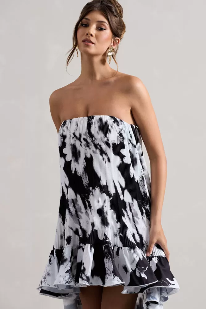 Vestito Elegante Bandeau in Chiffon Floreale Monocromatico - Svasato con Volant da Sera di Club L London 

Abbinamento perfetto per eventi speciali, disponibile nella collezione Whistler con dettaglio Monofloral in offerta limitata.